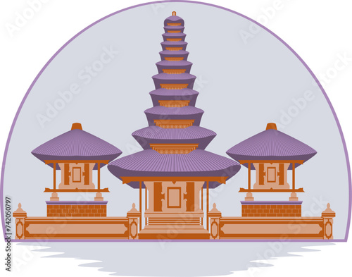 Pura bali temple illustration