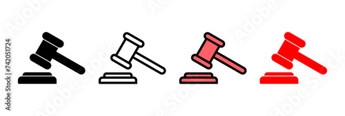 Gavel icon vector illustration. judge gavel sign and symbol. law icon. auction hammer