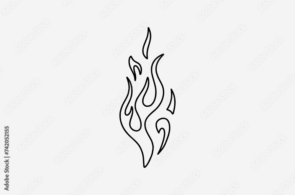 outline fire doodle vector image outline fire doodle vector image
