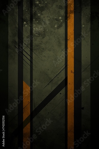 Dark Khaki grunge stripes abstract banner design. Geometric tech background. Vector illustration © Celina