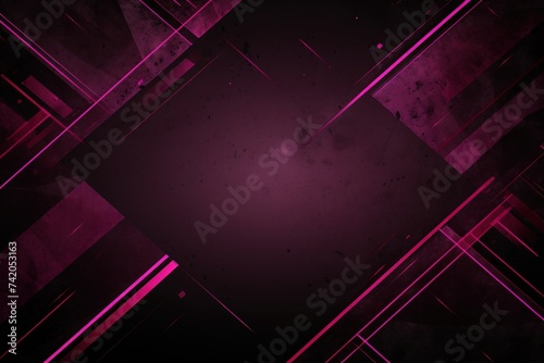 Dark Magenta grunge stripes abstract banner design. Geometric tech background. Vector illustration