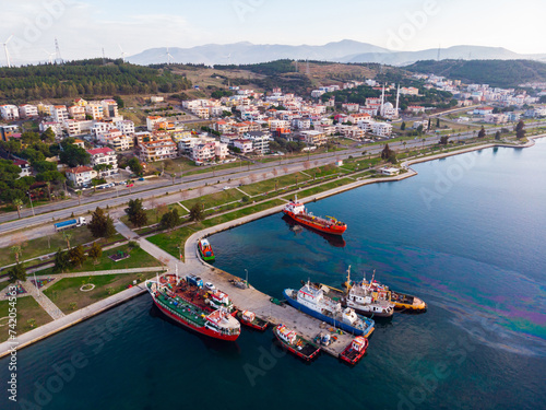 Top view of the city of Aliaga. Turkey photo