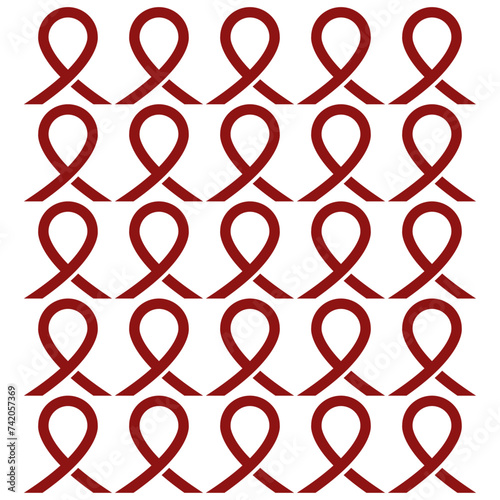 seamless pattern of caring ribbon