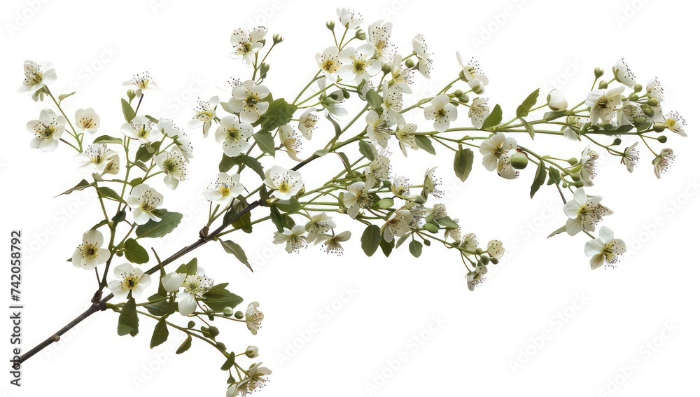 bunch of wild flowers on a white background, in the style of realistic textures, detailed botanic studies, collage elements