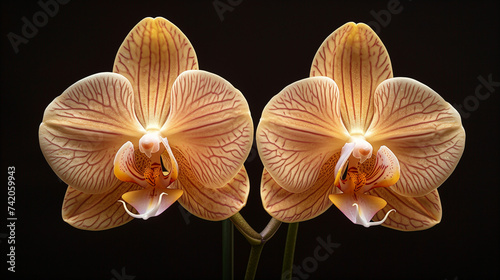 orchid flower on black