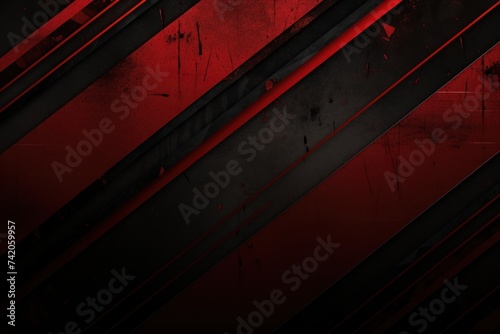 Dark Red grunge stripes abstract banner design. Geometric tech background. Vector illustration
