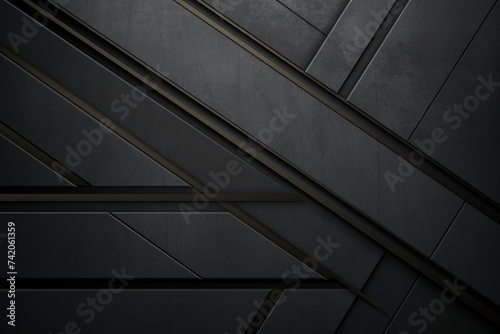 Dark Silver grunge stripes abstract banner design. Geometric tech background. Vector illustration