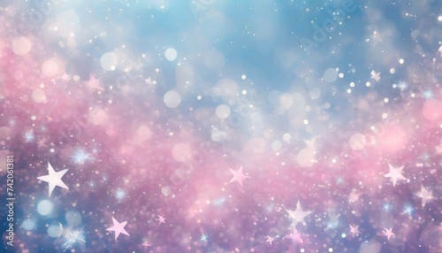 キラキラ、ピンク、青、光の粒、ファンタジー、星空
