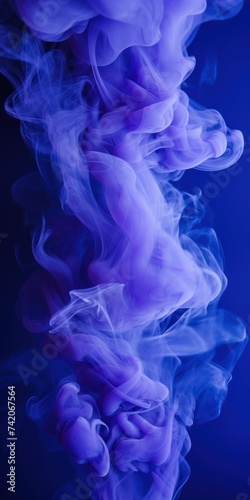 Indigo smoke exploding outwards with empty center