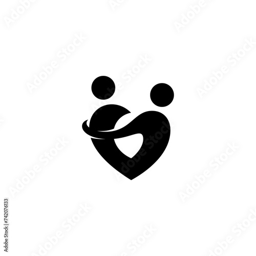 logo design love people icon vector