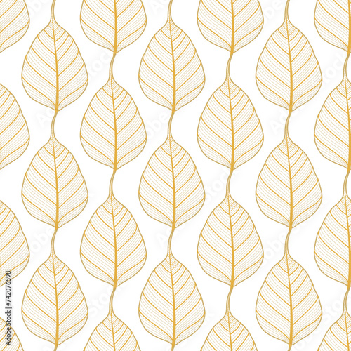 Seamless pattern with transparent leaves