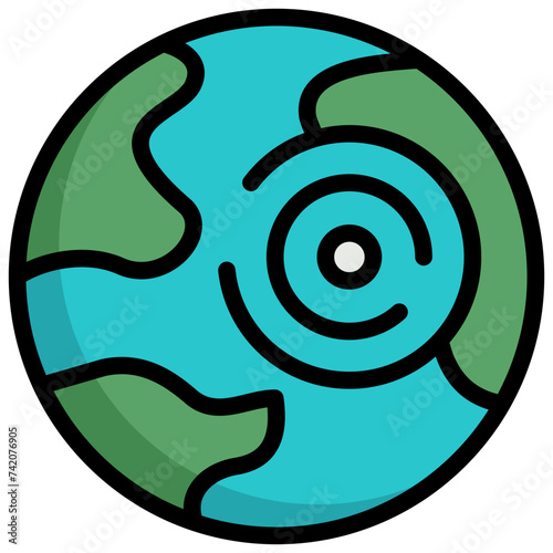 cyclone icon illustration design with outline
