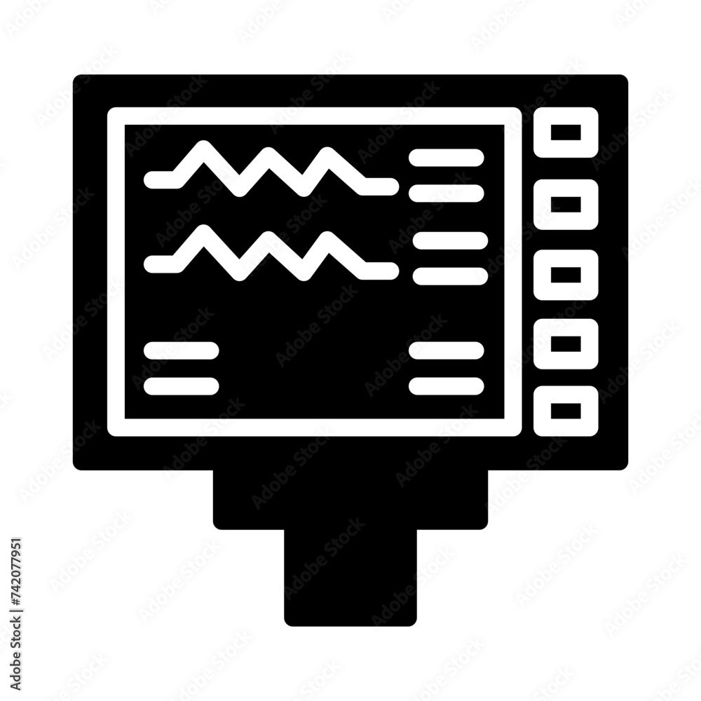 Heart Monitor Pulse Glyph Icon Heart Monitor Pulse Glyph Icon