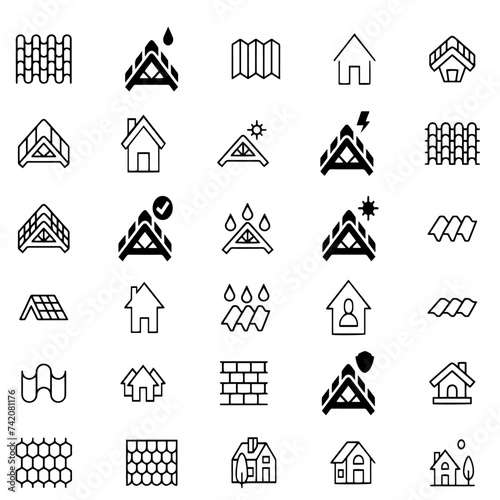 Roof icons set.