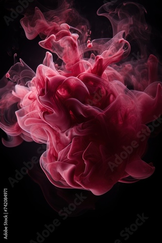 Maroon smoke exploding outwards with empty center