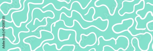 Mint fun line doodle seamless pattern