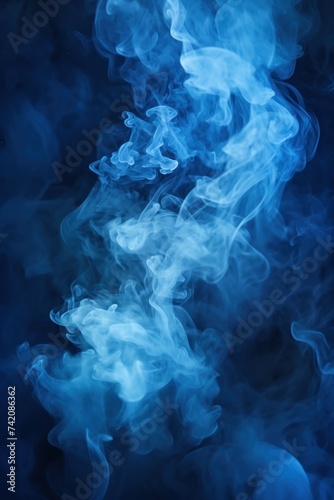 Navy Blue smoke exploding outwards with empty center