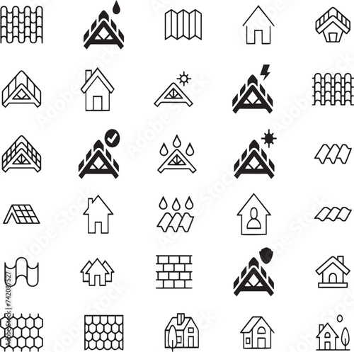 Roof icons set.