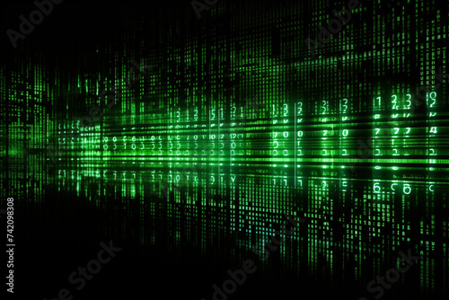 Wallpaper Mural Dynamic Digital Data Stream - Abstract Green Computer Background Torontodigital.ca