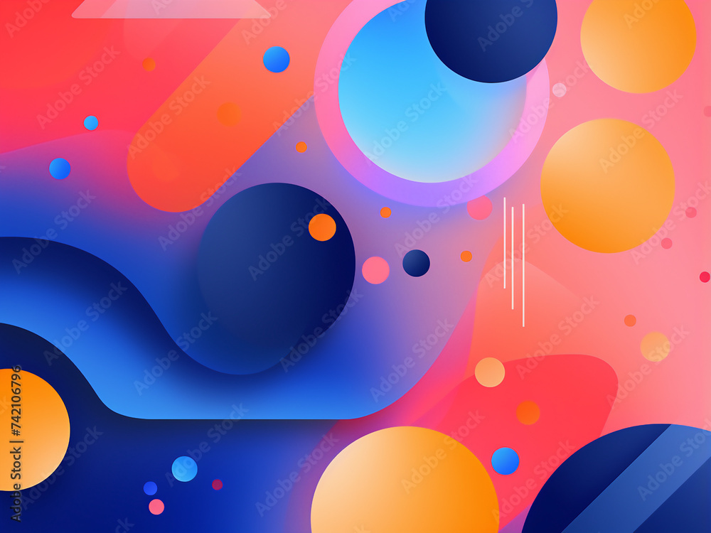 Abstract Shapes on a vibrant background. AI Generation. Abstract Shapes on a vibrant background. AI Generation.