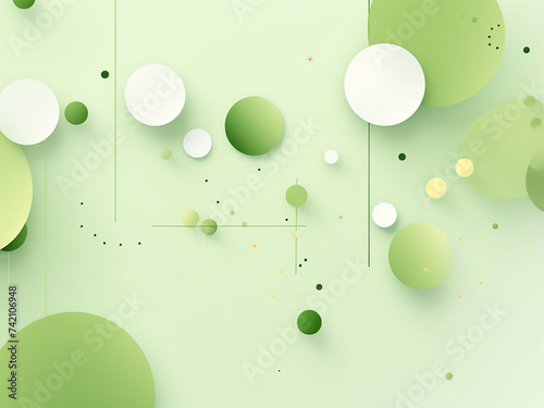 Abstract patterns on a green bg. AI Generation. photo