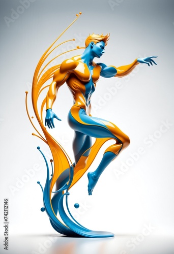 Fluid Dynamic Liquid Abstract Dance Athlete
