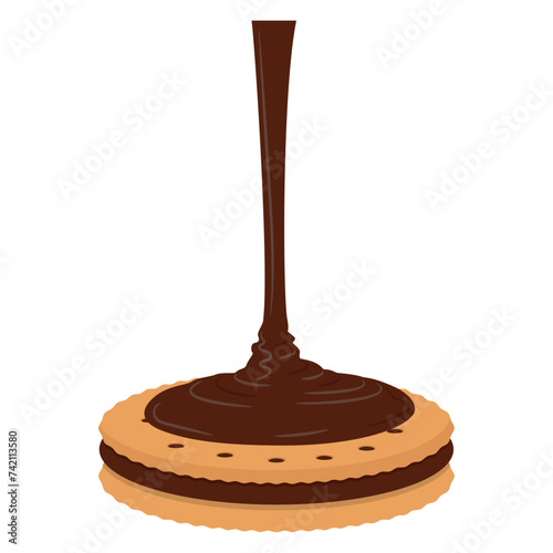 Colored chocolate cookie Vector