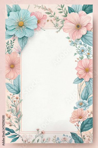 Wedding floral invitation templates