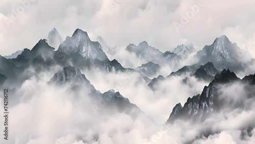 Chinese Traditional Ink Style, Landscape Painting photo