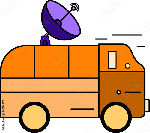 satellite transmitter car icon