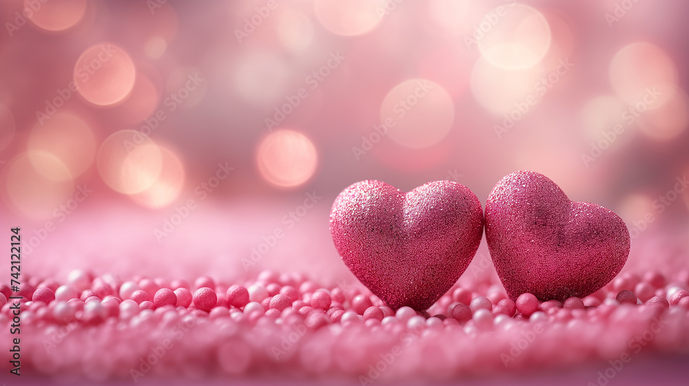 valentine day background with hearts