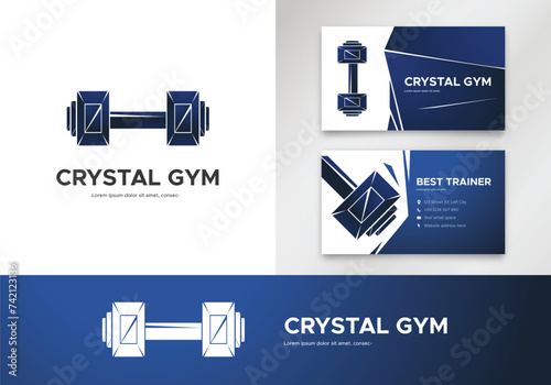 gym logo gym business card gym banner set