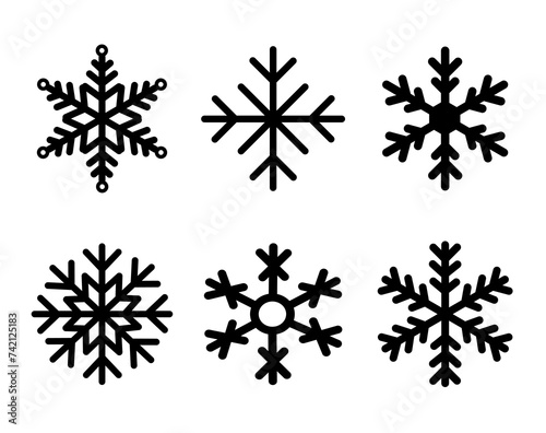 snowflake icon set simple vector illustration