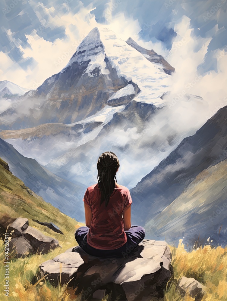 Peak Poses: Tranquil Mountain Yoga Retreats for High-Altitude Healing Landscape Art