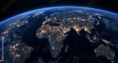  Glowing Earth from space, a view of our home planet at night