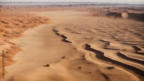 Aerial view of desert