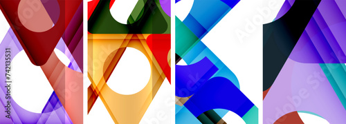Abstract background set, showcasing a dynamic interplay of triangles. Fusion of modern design and geometric allure