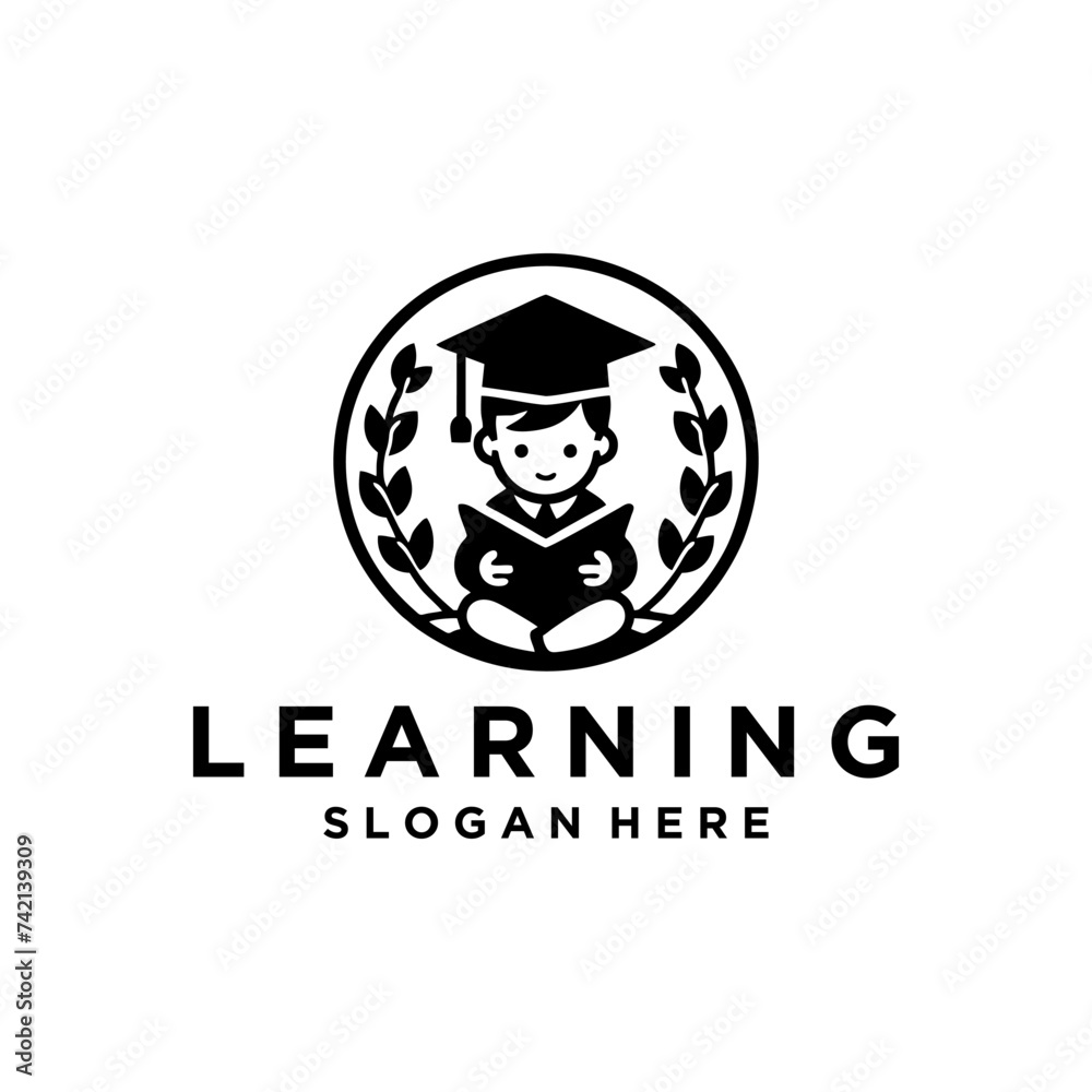 children read book logo designs. Vector logo template children read book logo designs. Vector logo template