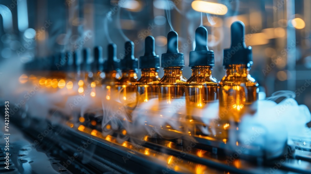 Pharmaceutical factory production line inspection of pharmaceutical vials, pharmaceutical glass bottle production line working on pharmaceutical machinery Pharmaceutical factory production line inspection of pharmaceutical vials, pharmaceutical glass bottle production line working on pharmaceutical machinery