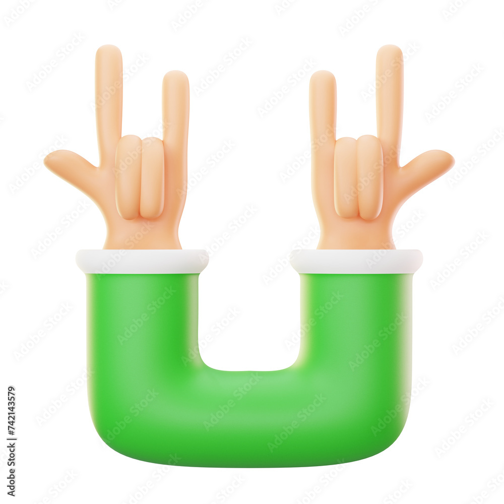 Obraz premium rock and roll 3d icon illustration