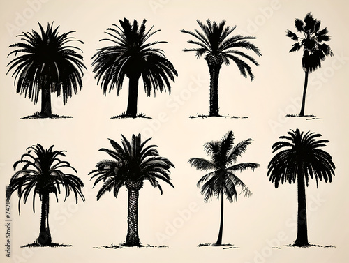 silhouettes of palms