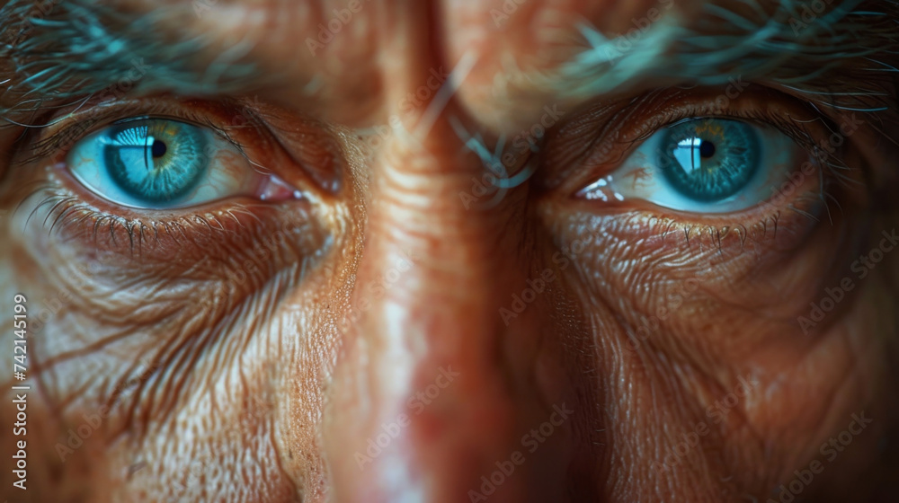 Closeup of a furrowed brow showing intense concentration. Closeup of a furrowed brow showing intense concentration.