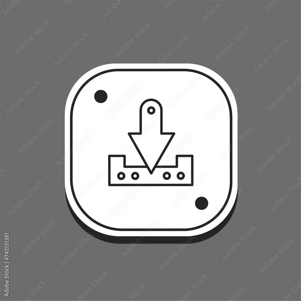 Download icon line in flat. Stock vector. Download icon line in flat. Stock vector.