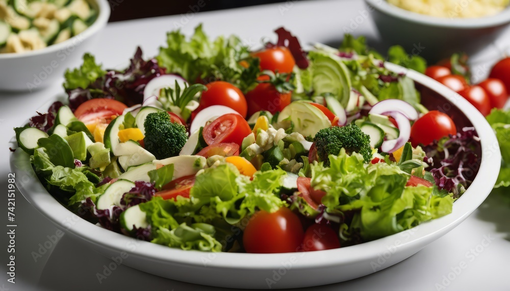 Freshly prepared garden salad, ready to serve! Freshly prepared garden salad, ready to serve!