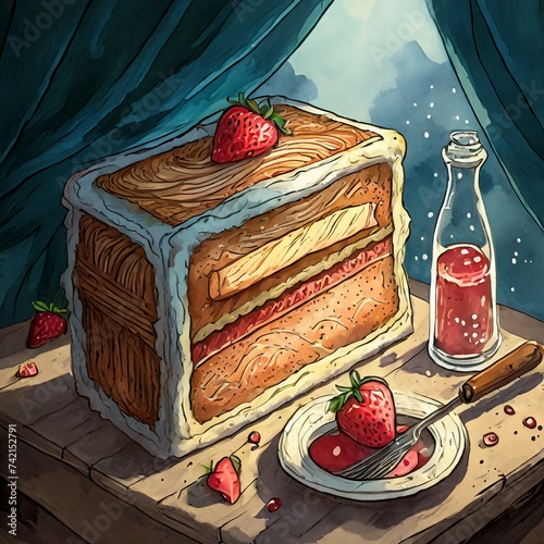 chocolate cake with cherry