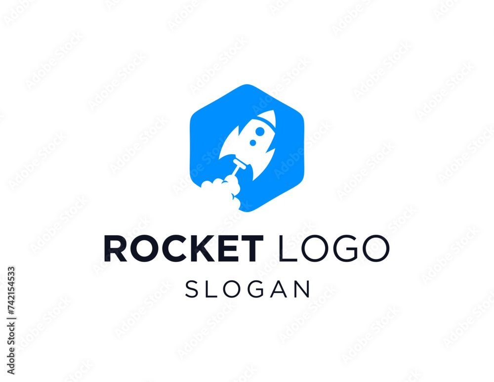 The logo design is about Rocket and was created using the Corel Draw 2018 application with a white background.