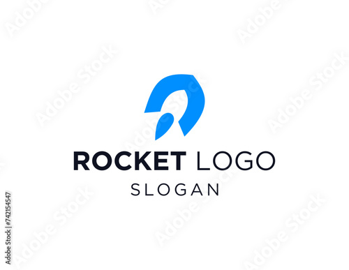 The logo design is about Rocket and was created using the Corel Draw 2018 application with a white background.