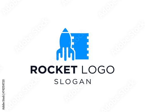 The logo design is about Rocket and was created using the Corel Draw 2018 application with a white background.