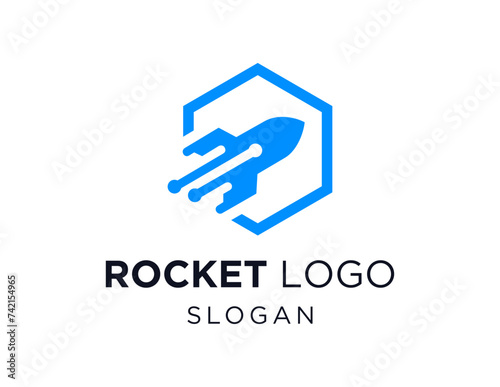 The logo design is about Rocket and was created using the Corel Draw 2018 application with a white background.