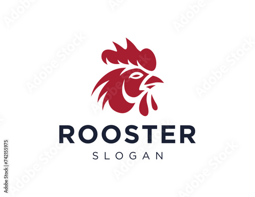 The logo design is about Rooster and was created using the Corel Draw 2018 application with a white background.
